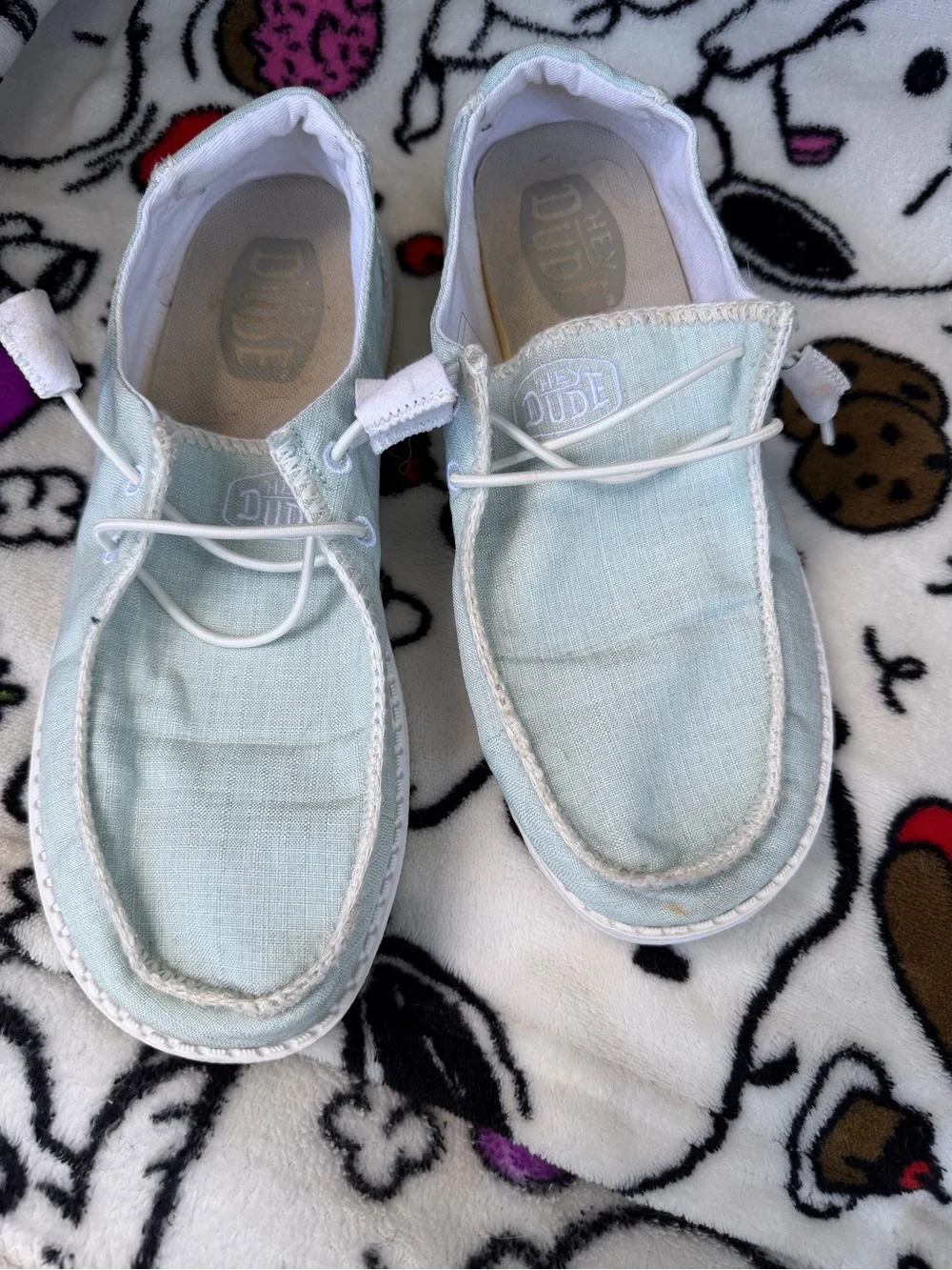 Hey Dude Pale Blue Canvas Slip-On Shoes
